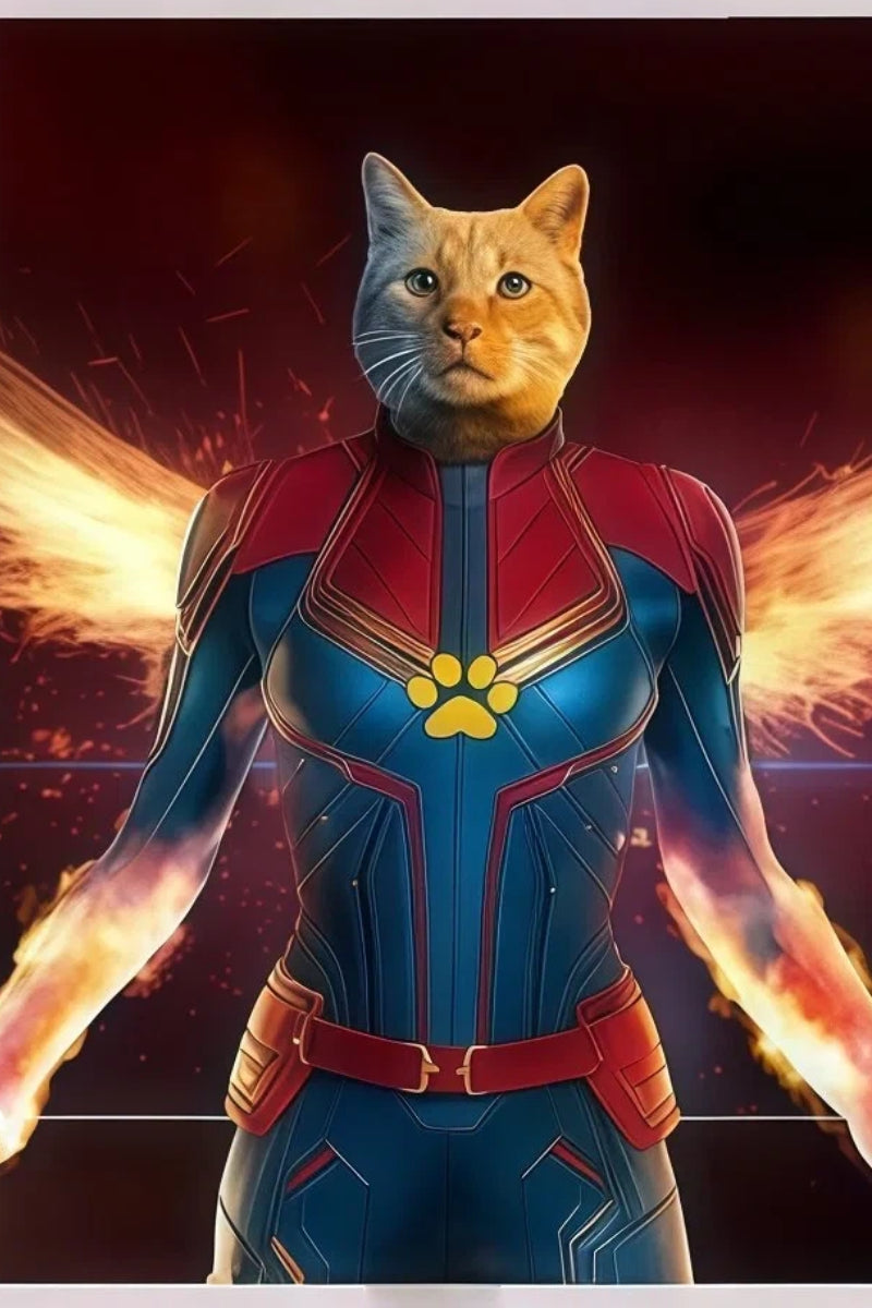 Captain Marvel-Custom Pet Portrait