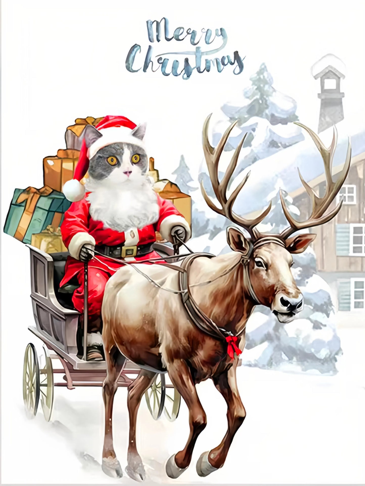 Custom Pet Portrait - Christmas Special Santa's Little Helper