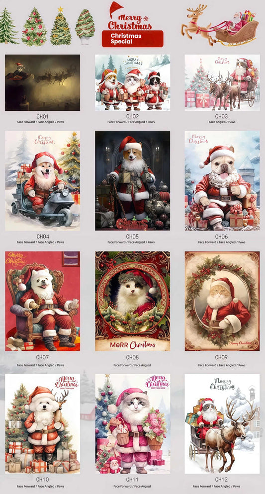 Custom Pet Portrait - Christmas Special Santa's Little Helper