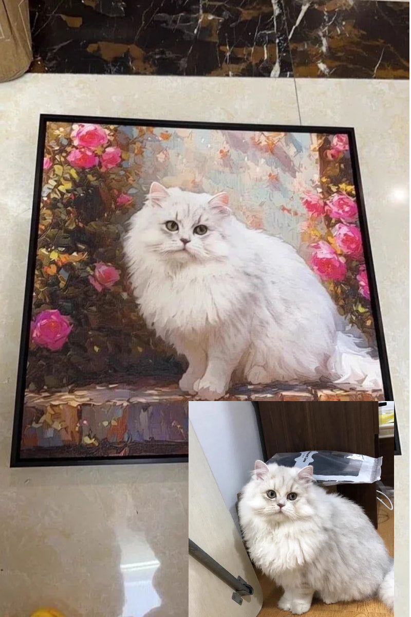 Wall of Roses-Custom Pet Portrait
