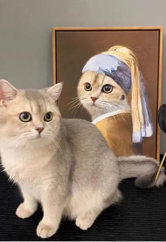 Girl with a Pearl Earring-Custom Pet Portrait