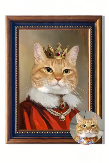 The Royal in Crimson- Custom Pet King Portrait