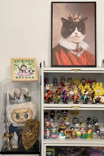 The Royal in Crimson- Custom Pet King Portrait