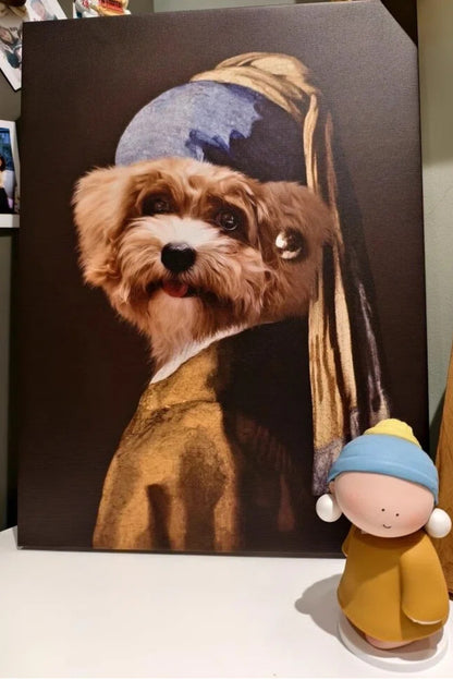 Girl with a Pearl Earring-Custom Pet Portrait