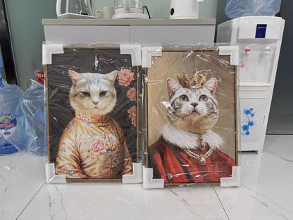 The Royal in Crimson- Custom Pet King Portrait