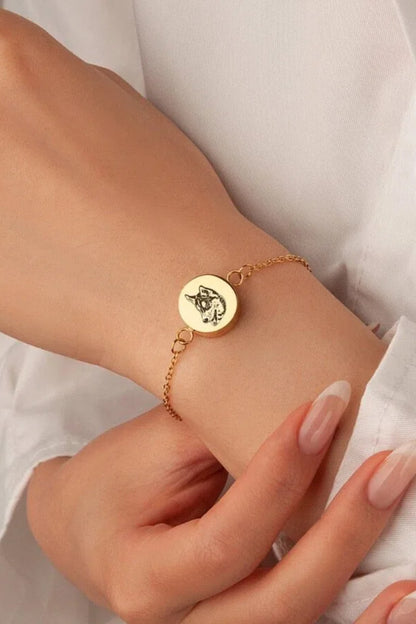 Custom Engraved Pet Photo Bracelet-Pet Hair Keepsake Bracelet