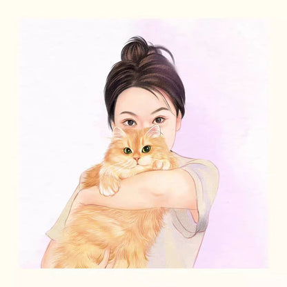 Custom pet portrait-100% Hand-Painted(Colored Pencil Style)