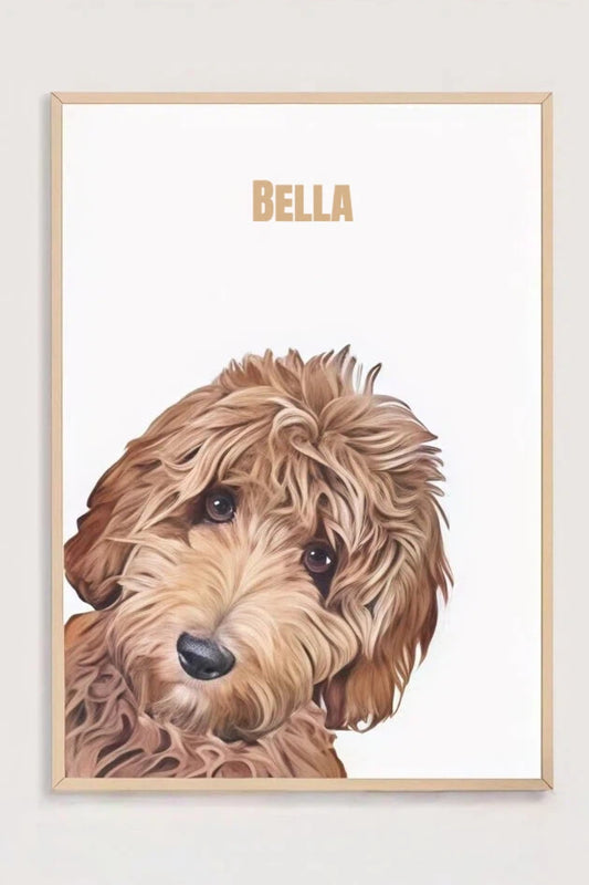 Custom Modern Pet Portrait with Tilted Head