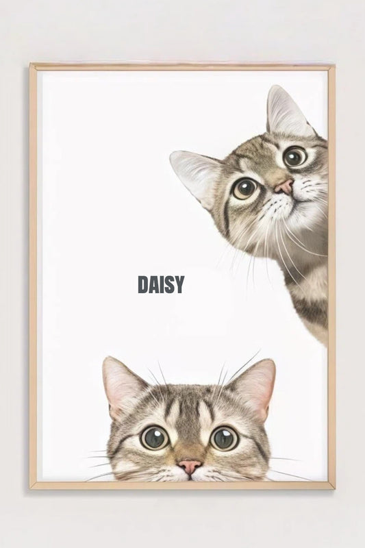 Peek-a-Boo Custom Modern Pet Portrait