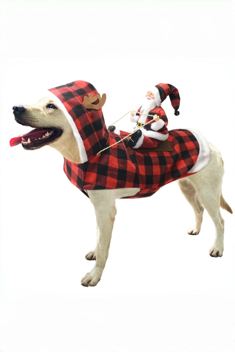 Funny Santa Riding Pet Costume Christmas Pet Apparel