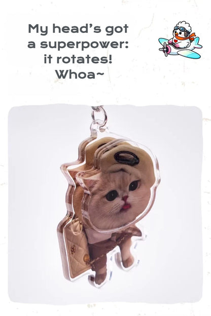 Rotatable Custom Acrylic Pet Photo Keychain
