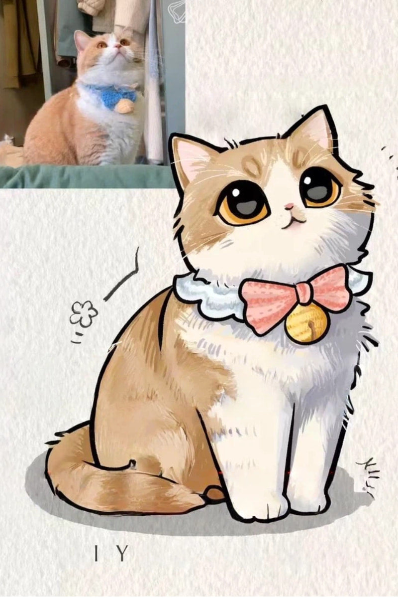 Custom Pet Line Art Style Portrait