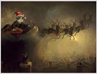 Custom Pet Portrait - Christmas Special Santa's Little Helper