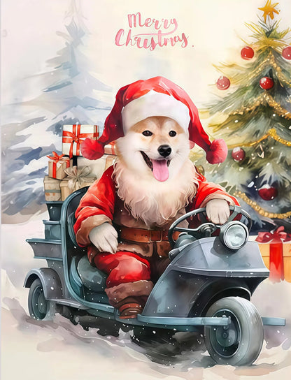 Custom Pet Portrait - Christmas Special Santa's Little Helper