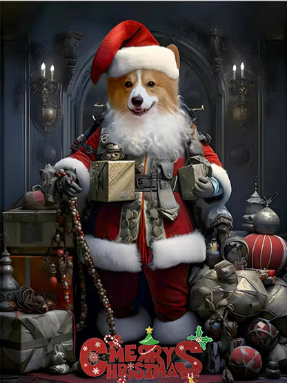 Custom Pet Portrait - Christmas Special Santa's Little Helper