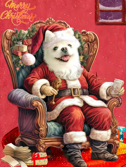 Custom Pet Portrait - Christmas Special Santa's Little Helper