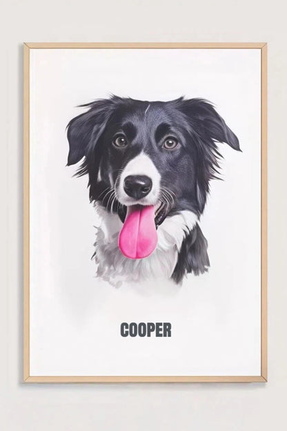 custom one pet modern pet portrait
