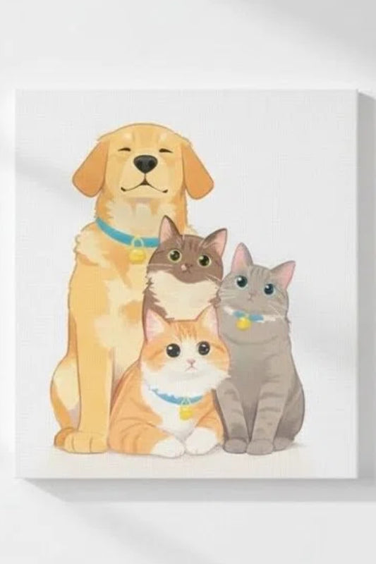 Custom Pet Carton Water Color Portrait