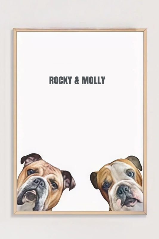 Custom Two Pets Modern Pet Portrait