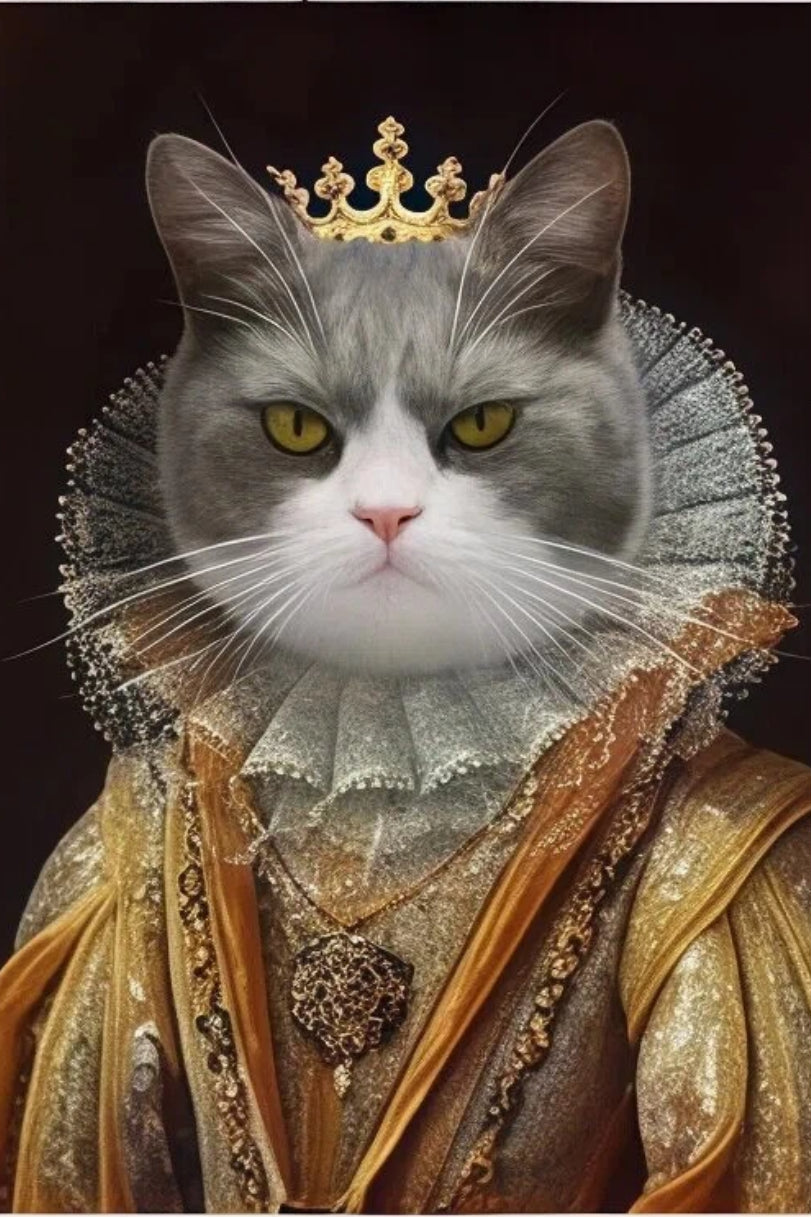 The Golden Queen- Custom Pet Queen Portrait