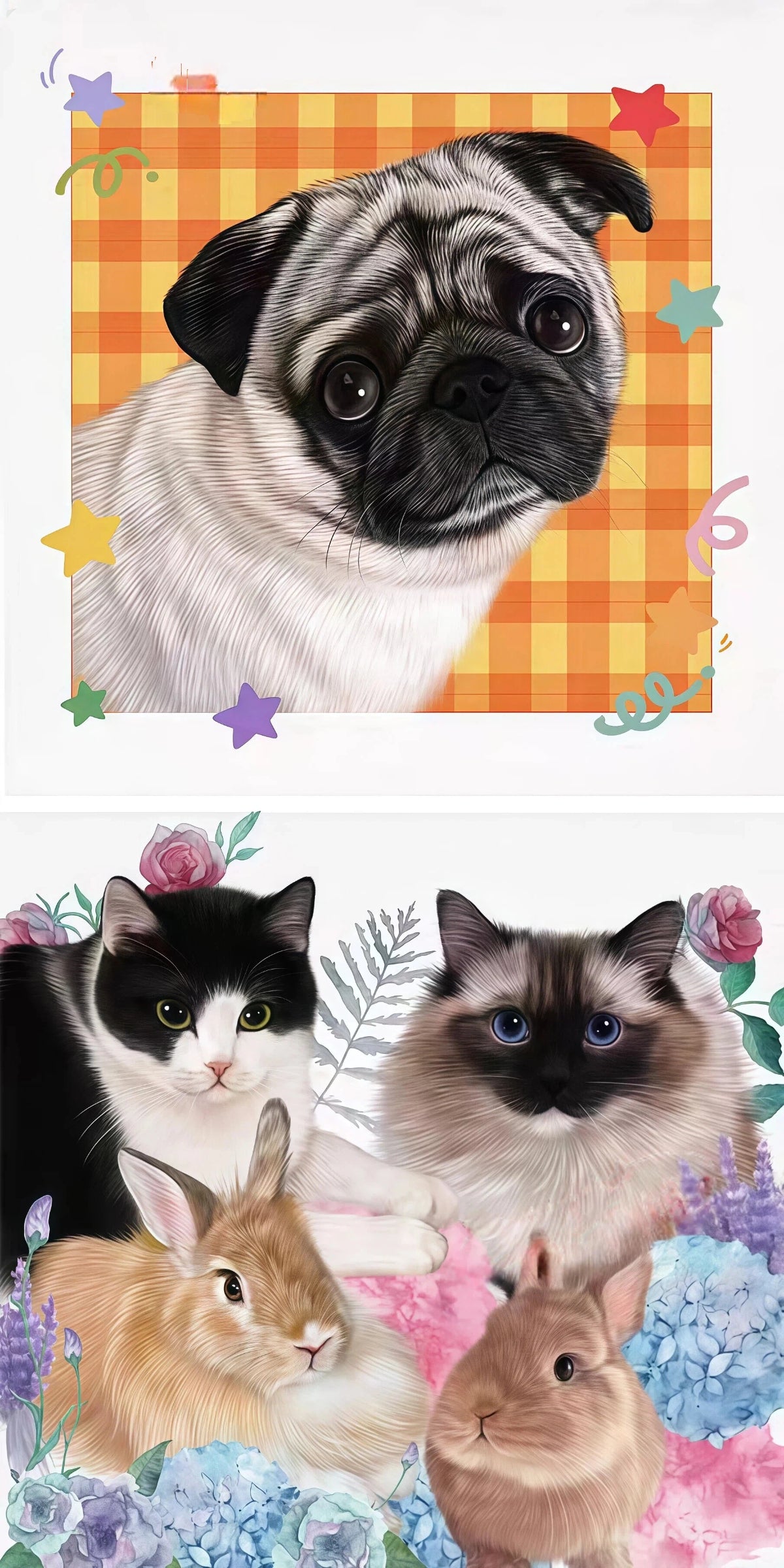 Custom pet portrait-100% Hand-Painted(Colored Pencil Style)