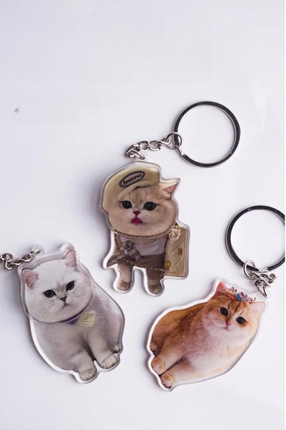 Rotatable Custom Acrylic Pet Photo Keychain