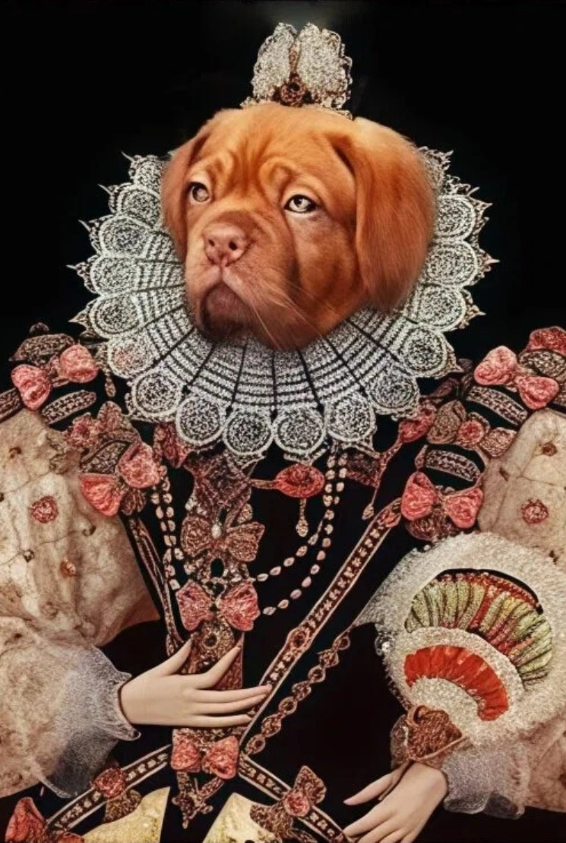 The Virgin Queen- Custom Pet Queen Portrait