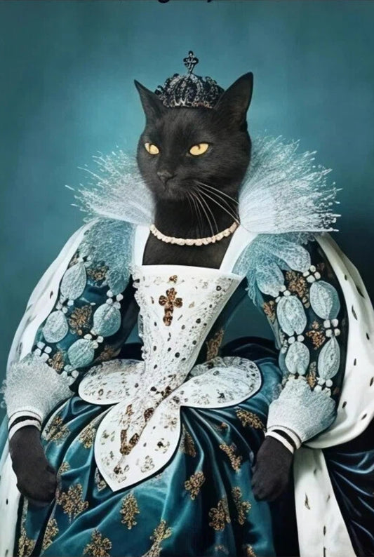 The Sapphire Queen- Custom Pet Queen Portrait