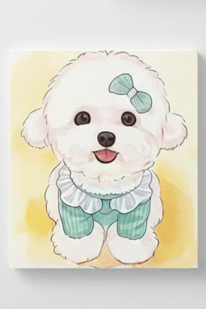 Custom Pet Carton Water Color Portrait