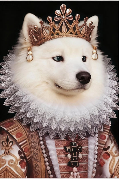 The Pearled Queen- Custom Pet Queen Portrait
