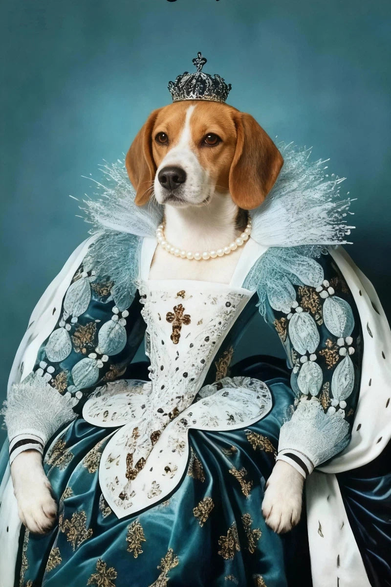 The Sapphire Queen- Custom Pet Queen Portrait