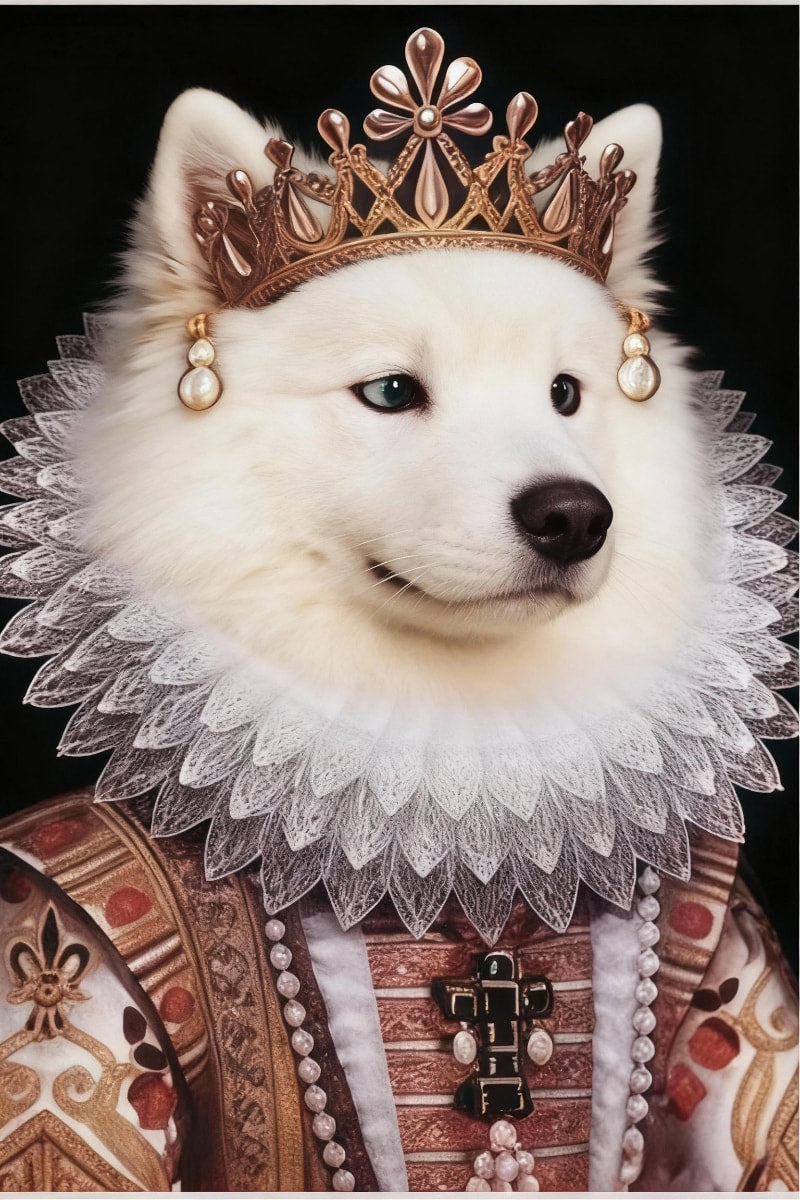 The Pearled Queen- Custom Pet Queen Portrait