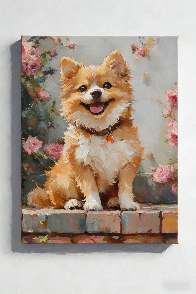 Wall of Roses-Custom Pet Portrait