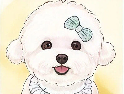 Custom Pet Carton Water Color Portrait